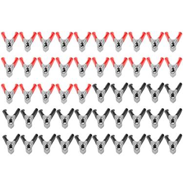 Imagem de Dioche Clipes de Cabo de Bateria 50 Peças, Vermelho Preto 30a Aço Pvc Isolado 300w Braçadeiras Inversoras de Energia para Navios Rvs Caminhões Ferramentas de Teste Elétrico