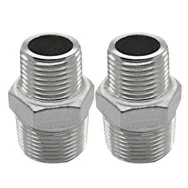 Imagem de Beduan Bico sextavado redutor de aço inoxidável 316 3/4 macho NPT para 1/2 macho NPT adaptador de tubo fundido redutor para ar água gás combustível (pacote com 2)