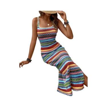 Imagem de Vestido Sem Mangas Com Costas Descobertas E Fenda Em Chevron Estilo Bo