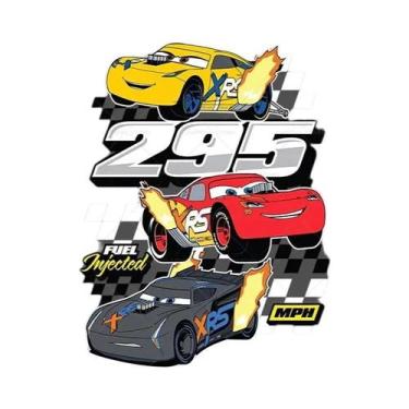 Imagem de Camiseta Infantil Disney Cars Lightning McQueen Com Adesivos De Vinil 