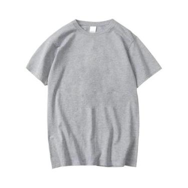 Imagem de Camiseta Masculina Casual De Verão, Solta, De Algodão, Com Gola Redond