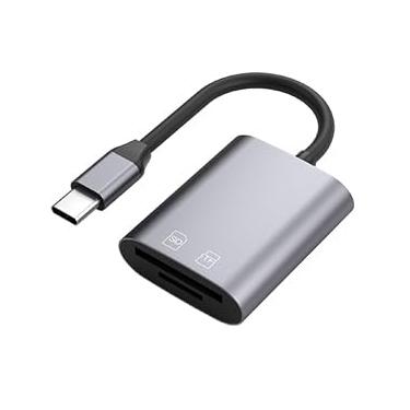 Imagem de Leitor de cartão USB-C suporta leituras ultrarrápidas com todos os tipos de cartões, SD, micro SD, SDXC, SDHC, UHS-II e UHS-I. Funciona muito bem com iPhone 16/15 Pro Max, MacBook, laptops, tablets e