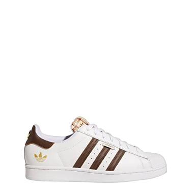 Imagem de adidas Tênis masculino Superstar, Nuvem branco/marrom/dourado metálico, 12.5