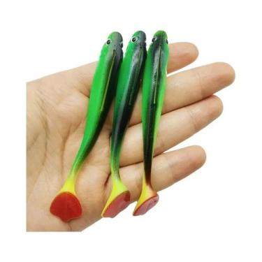 Imagem de Iscas De Pesca Artificiais Coloridas 5pcs 8cm T-Tail Isca Macia 4.5g A