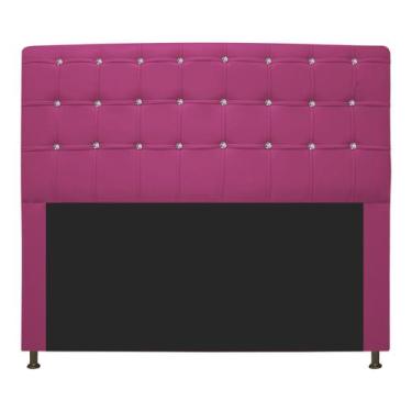 Imagem de Cabeceira Estofada Dama 195 cm King Size Com Strass Corano Pink - Doce