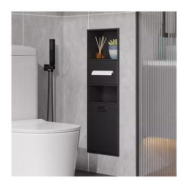 Imagem de Nicho de chuveiro de aço inoxidável - Prateleira organizadora de banheiro embutida, rack de armazenamento de alcova embutido para cozinha, sala de estar e quarto (30 x 86 x 14 cm) - Design durável e