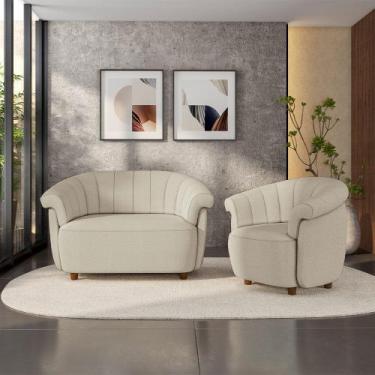 Imagem de Conjunto Sala de Estar Decorativo Latvia Sofá Namoradeira e Poltrona P