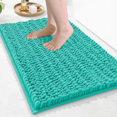 Imagem de Arotive Tapete de banheiro de chenille luxuoso, tapetes de banho extra macios e espessos, absorventes e felpudos, antiderrapante, lavável à máquina, tapetes de banho de pelúcia para banheiro, chuveiro