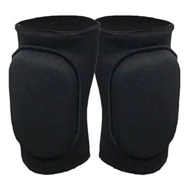 Imagem de Par Joelheira Goleiro Futebol Volei Handebol Elástica Preto