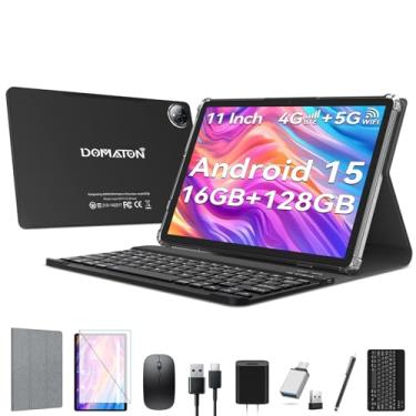 Imagem de Tablet de 11 polegadas, tablet Android 15 mais recente de 2026 com 16 GB de RAM, 128 GB ROM 1 TB expansível Octa-Core, tablets WiFi 5G, tablets 2 em 1 com teclado embutido em tela grande, bateria de