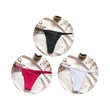 Imagem de Conjunto De Biquíni Sexy De Cintura Baixa Para Mulheres, Calcinhas T-b