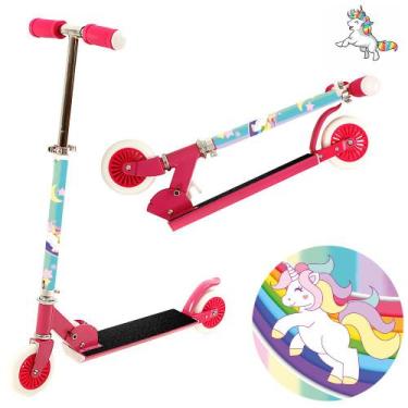 Imagem de Brinquedo Patinete Unicórnio Infantil Menina 2 Rodas Rosa - BBR Toys
