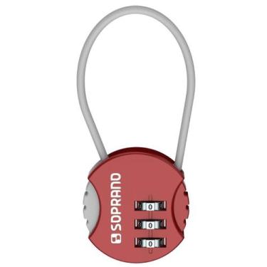 Imagem de Cadeado de segredo colorido com cabo de aço resistente soprano mod. z3