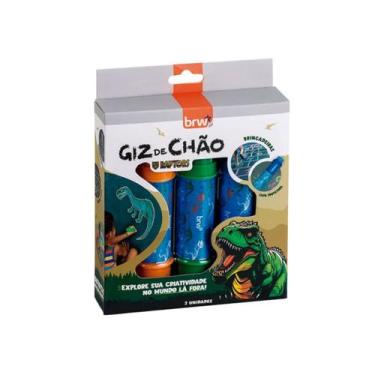 Imagem de Giz de Chão BRW Raptors Dinossauro 03 Cores