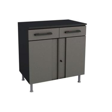 Imagem de Bancada Multiuso p/ Área Serviço Balcão Multibox Aço c/ 2 Portas c/ Ch