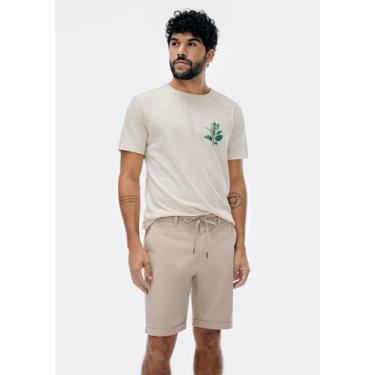 Imagem de Bermuda Básica Masculina Em Sarja Com Elastano - Hering, 046, Bege