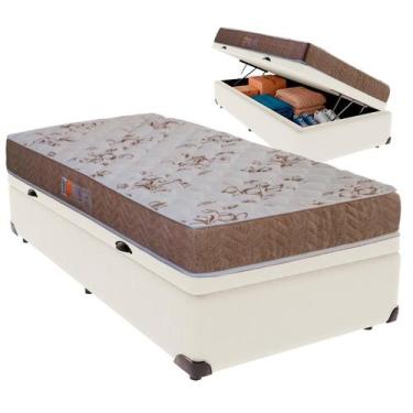 Imagem de Cama Box Baú Solteiro e Colchão Pro-Life D33 Colchobel Palha