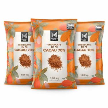 Imagem de Kit 3 pacotes chocolate em pó 70% cacau members mark 1,01kg pacote eco