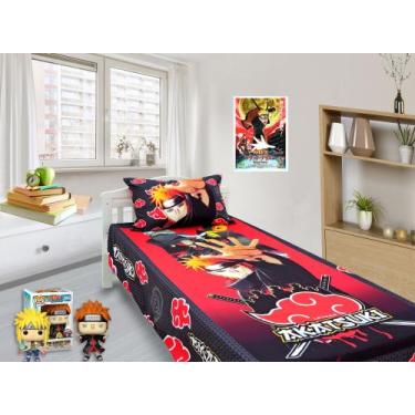 Imagem de Jogo De Lençol Cobre Leito E Fronha Naruto Anime Mangai 4 ls-nt4 - Fan