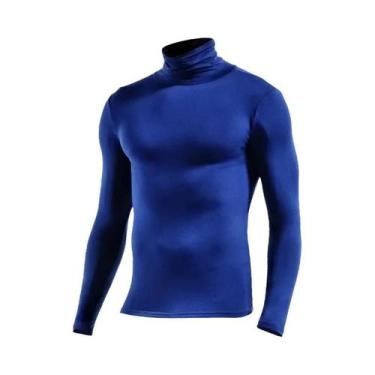 Imagem de Camiseta Térmica Masculina Slim Fit De Gola Alta Em Modal De Manga Lon