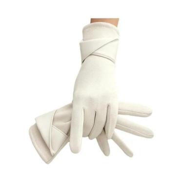 Imagem de Luvas Femininas De Inverno Em Veludo Com Tela Sensível Ao Toque Estilo