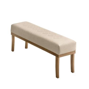 Imagem de Puff para Sala de Estar 100cm Linho Theo Bege