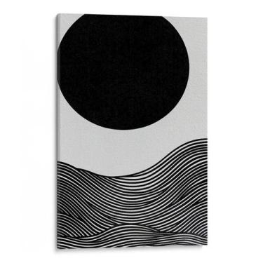 Imagem de Quadro Abstrato Preto e Branco sob a Lua Serena - Mioquadros, 200x130 