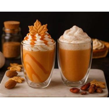 Imagem de Jogo 2 Copos Vidro Parede Dupla Isolamento Térmico 350ml Borossilicato