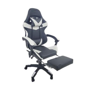 Imagem de Cadeira Gamer Stillus Ergonômica Oficial Apoio De Pés Preta / Branca