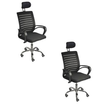 Imagem de Kit 2 Cadeiras De Escritório Oficial Secretária Roma Apoio