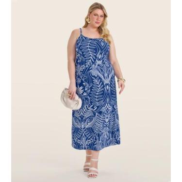 Imagem de Vestido Midi Plus Size Secret Glam Azul, Plus G1, Azul