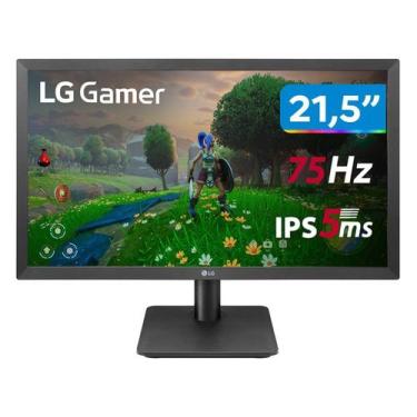 Imagem de Monitor LG 21,5", FHD, 75Hz, 5ms, VA, HDMI e VGA, FreeSync, Ajuste de 