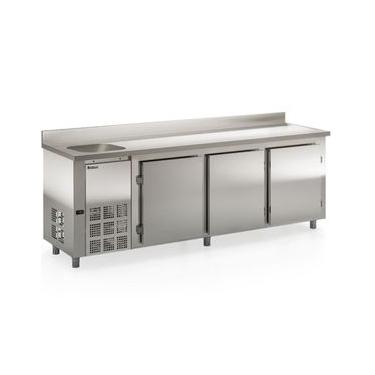 Imagem de Balcão de Encosto 3 Portas e 1 Pia 765 Litros GBFE250CE Inox Gelopar 220V