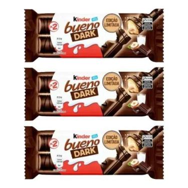 Imagem de Kit 3 Chocolate Ferrero Kinder Bueno Dark Amargo