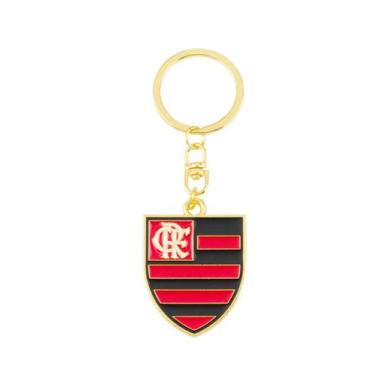 Imagem de Chaveiro Dourado Escudo Time 4cm Flamengo - mileno