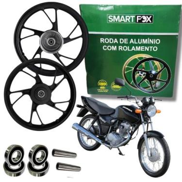 Imagem de Par Roda Pé Galinha Cg125 Fan Titan Ks Liga Leve 2000-2013 - Smartfox