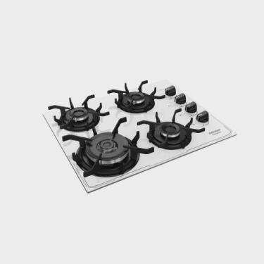 Imagem de Fogão Cooktop Itatiaia Itamaster 4 Bocas Tripla Chamas, Branco, Bivolt