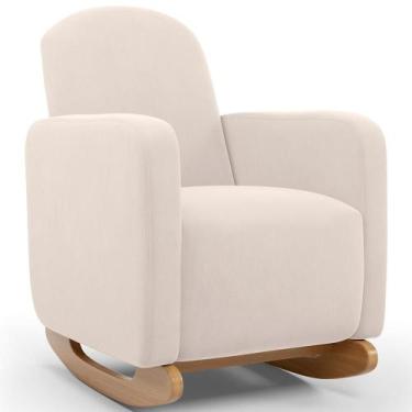Imagem de Poltrona de Amamentação com Balanço Orgânica Saori W01 Suede Bege - Ly