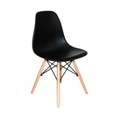 Imagem de Kit 8 Cadeiras Eiffel Charles Eames Dkr Base Madeira Preta - UNIVERSAL