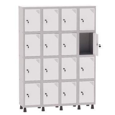 Imagem de Armário Guarda Volume Locker Roupeiro 4 Vãos 16 Portas Aço GRF504/16 C