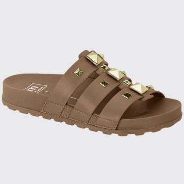 Imagem de Sandália Slide Feminina Flatform Papete Tiras Moleca 5436.431.9696, Nu