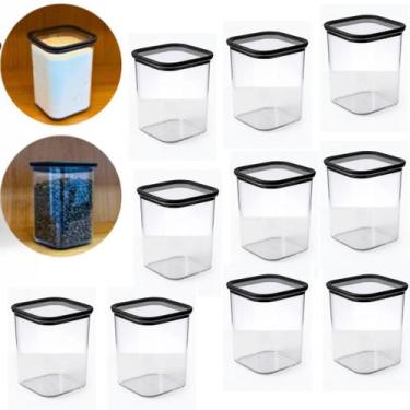 Imagem de Kit 10 Pote Hermético Organizador Mantimentos 1 L Acrílico - 123 Organ