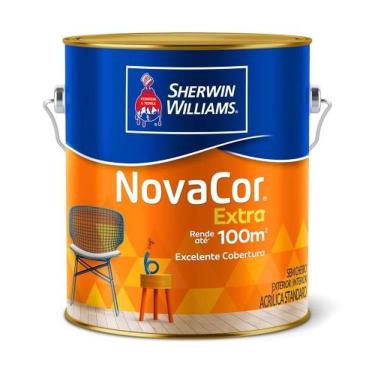 Imagem de Tinta Acrílica Standard Novacor Extra Fosco Amarelo Sol 3,6L Base D'água Uso Interior e Exterior Sherwin Williams