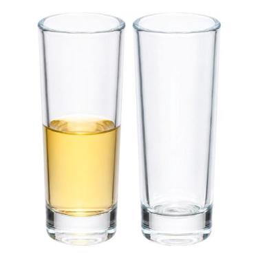 Imagem de Kit 2 Copo de Shot Dose Vidro Titanium Copinho Cachaça Tequila Resiste