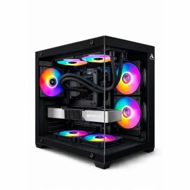 Imagem de Gabinete Gamer ARVEX Lunaria Aquario MID Tower Lateral e Frontal em Vi