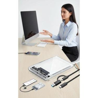 Imagem de 2x Case Gaveta HD 2.5" USB-C 3.1 Transparente Rápido - Congratulations