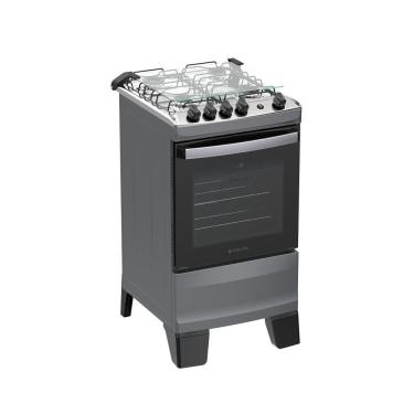 Imagem de Fogão de Piso 4 Bocas a Gás Atlas Agile Up Mesa de Inox Acendimento Automático Titânio Bivolt