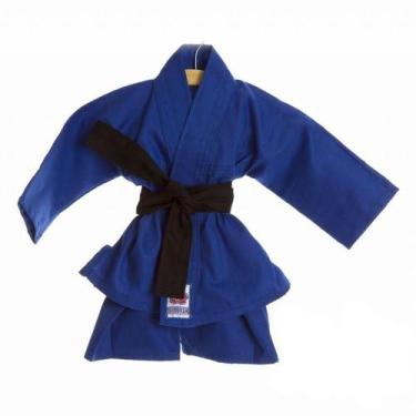 Imagem de Kimono Kimoninho Azul Judô Jiu Jitsu Bebê Menino - Potinho De Mel