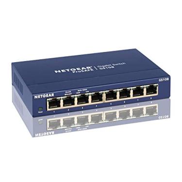 Imagem de Interruptor de mesa Netgear ProSafe GS105 de 5 portas Gigabit 10/100/1000 Mbps, Não gerenciado, Preto, 8 Port