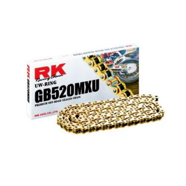 Imagem de RK Racing Chain GB520MXU-114 (Série 520) Ouro 114 Link Extremo Desempenho Estreito Liberação Estreita Off-Road e Corrente ATV UW-Ring com ligação